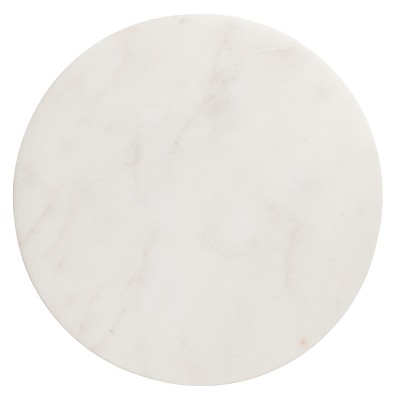 White Marble and Gold Metal Round Drink Table