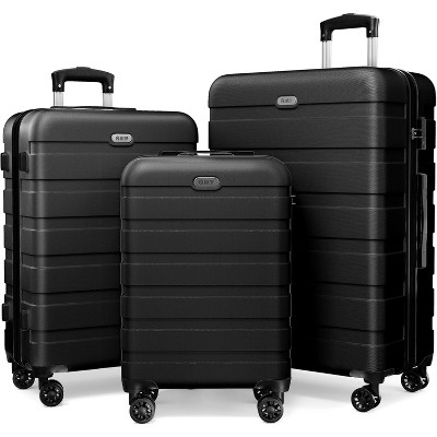 Luupatchy Luggage Sets 3 Piece PC ABS Hardside Lightweight Suitcase with 4 Universal Wheels TSA Lock Cary On 20 24 28 Inch