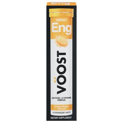 Voost Energy Orange Mango Flavored Caffeine + B Vitamin Complex 20 Tablets