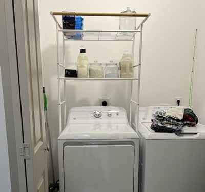 5-Tier Wood Over The Washer and Dryer Storage Shelf- Laundry Room