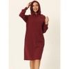 INSPIRE CHIC Womens' Casual Pullover Sweatshirt Long Sleeve Hoodie Dress with Pockets - 2 of 4
