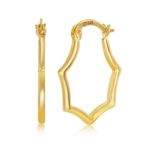 Classic Gold 14K Yellow Gold, Geometric Hoop Earrings - Gold - 1 of 3