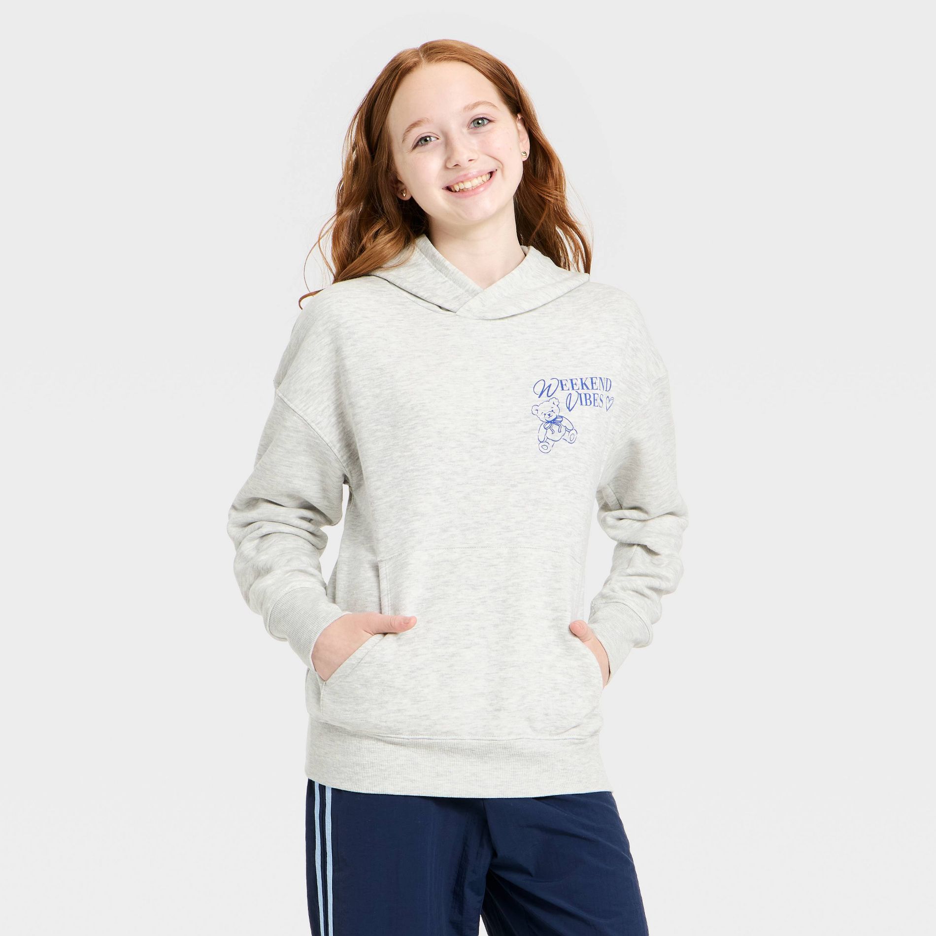 Girls' Graphic Oversized Fleece Hoodie - art class™