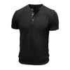 Mens Waffle Henley T-Shirts Slim Fit Short Sleeve Textured T Shirts Waffe Knit T Shirts Basic Summer Tops Front Button T-Shirt - 4 of 4