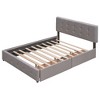 YOOCOZZ Queen Size Upholstered Platform Bed with 2 Storage Drawers and Twin XL Trundle - 3 of 4