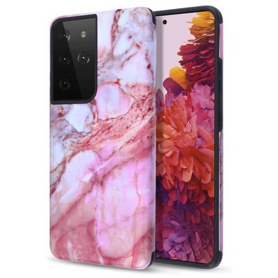 MyBat Pro Fuse Series Case with Magnet Compatible With Samsung Galaxy S21 Ultra - Pink Marble