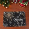 Unique Bargains Christmas Place Mats Snowflake Flax Yellow Black White 11.8"x17.7" 2 Pcs - 2 of 4