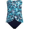 Lands' End Women's Chlorine Resistant Mesh Bandeau High Leg Fauxkini One Piece Swimsuit - 3 of 4