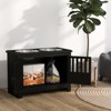 DSVIMOY Large Elevated Dog Bowls with Storage Cabinet Containing, Raised Dog Bowl Stand, Pet Food Bowl Dog Feeding Station, Black, 23.5"*11.8"*17" - 2 of 4