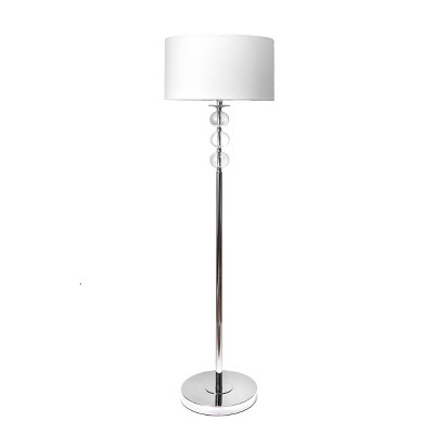 nuLOOM Branson 62" Crystal Floor Lamp Lighting - Silver 62" H x 16" W x 16" D