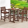 Tangkula Patio Bar Stools Set of 4 Tall Adirondack Chair w/ Backrest Armrests & Footrests - 4 of 4