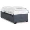 vidaXL Twin XL Velvet Bed Frame - Upholstered Bedstead with Slats, Dark Gray, for Bedroom/Dorm - 3 of 4