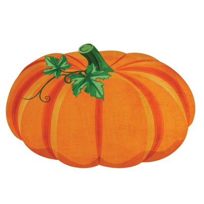 Collections Etc Festive Pumpkin Shaped Skid-Resistant Accent Rug 2X3 FT