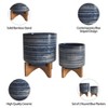Sagebrook Home 10" 2pc Ceramic Planters On Stand Blue: No Assembly, Indoor/Outdoor Decor - 4 of 4