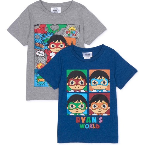 Ryan's World Red Titan Little Boys 2 Pack Graphic T-shirts Gray 7 : Target