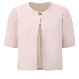 INSPIRE CHIC Women's Short Sleeve Open Front Elegtant Cocktail Shrug Cardigan - 1 of 4