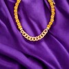 Slickblue Wood Beaded Necklace, Metal Chain Link Accents, Mid Length Boho Jewelry, Brown Gold, 16.2"+3" - 2 of 3