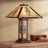 Franklin Iron Works Drake Mission Collection 25 1/2" High Tiffany-Style Table Lamp Night Light Pull Chain Yellow Art Glass Single Living Room Bedroom - 2 of 4