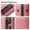 NAYSAYE Luggage PP Hardshell 3 Piece Spinner Set with TSA Lock and Nested Design for Travel, Pink, 21.46"*12.01"*30.51" - 4 of 4
