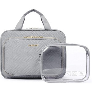 Hanging Toiletry Bag, Travel Makeup Organizer with TSA Approved Transparent Cosmetic Bag for Full-Sized Toiletries - 1 of 4