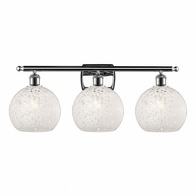 White Mouchette - 3 Light Bath Vanity In Modern Style-11 Inches Tall and 28 Inches Wide