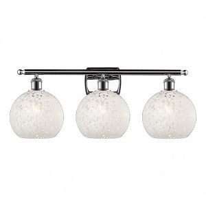 White Mouchette - 3 Light Bath Vanity In Modern Style-11 Inches Tall and 28 Inches Wide - 1 of 1
