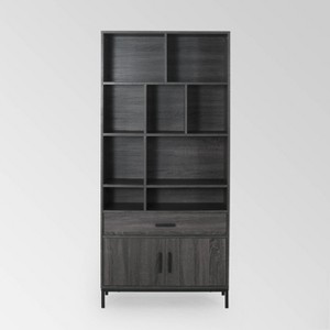 67.25" Gallatin Contemporary Cube Unit Bookcase Dark Gray - Christopher Knight Home - 1 of 4