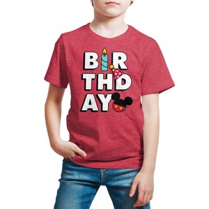 Boys' - Disney - Mickey Birthday Icons Short Sleeve Graphic T-Shirt - 1 of 4