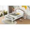 DOMETOUR Twin Size Wood Platform Bed with House-shaped Headboard, LED and Built-in Storage, White - 4 of 4