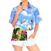 HAPPY BAY Women's Button Down Blouses Floral Summer Beach Party Colorful Shirt Hawaiian Blouse Short Sleeve Vacation Dress Tee Shirts - 4 of 4