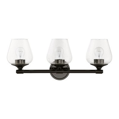 Livex Lighting Willow 3 - Light Vanity in  Black Chrome