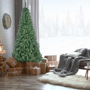 APRILSOUL72.00"Artificial Christmas Tree with 500 PVC Tips, Hinged Structure & Metal Stand ¨C Full Green Holiday Tree for Office - 1 of 4