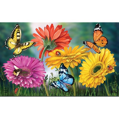 Briarwood Lane Spring Doormat 30x18 Indoor Outdoor Butterflies and Daisies For Spring Doormat