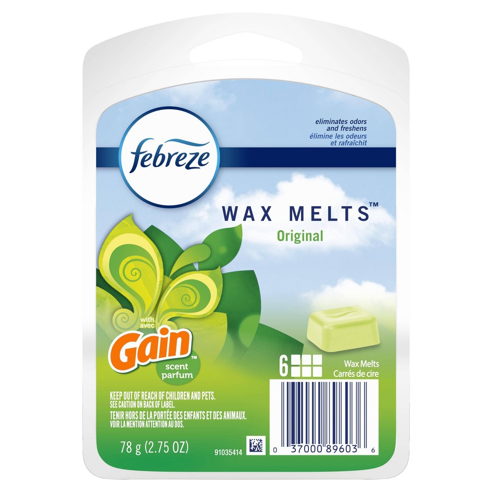 UPC 037000896036 product image for Febreze Odor-Eliminating Wax Melts Air Freshener with Gain Original Scent - 6ct | upcitemdb.com