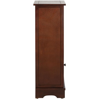 Cherry Pine Accent Cabinet with Wicker Baskets