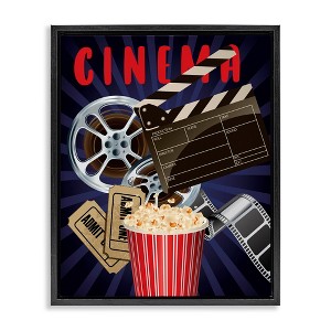 Stupell Industries Cinema Movie Reel Popcorn Entertainment Sign, 25" x 31" - 1 of 4