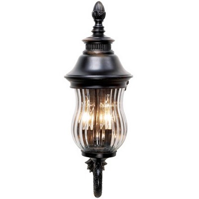 Heritage Bronze and Black 19.5" Outdoor Wall Sconce with Clear Glass