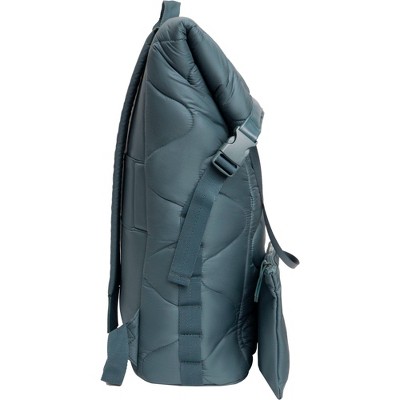 JOAN & DAVID Wave Quilted Puffer Nylon 18 Inch Square Buckle Workbook Backpack 346-Spruce One Size — фото 2
