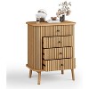 Acekool 4 Drawer Dresser with Vertical Grain, Modern MDF Chest with Wood Legs for Bedroom, Living Room, 60x40x80 cm - 2 of 4