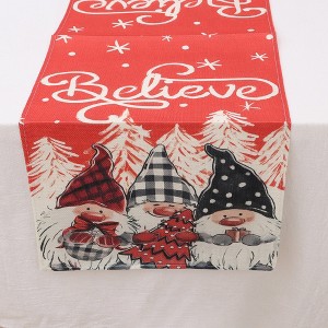 Unique Bargains Table Runner Rectangular Winter Christmas Pattern 6 Linen Colorful 1 Pc - 1 of 3