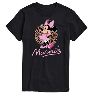 Men's - Disney - Minnie Mouse Leopard Print Logo Short Sleeve Graphic T-Shirt - 1 of 4