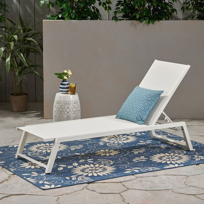 Myers Aluminum Outdoor Patio Chaise Lounge - White - Christopher Knight Home, 3 of 8