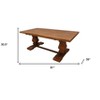 HomeRoots 81" Brown Solid Wood Trestle Base Dining Table - 3 of 4