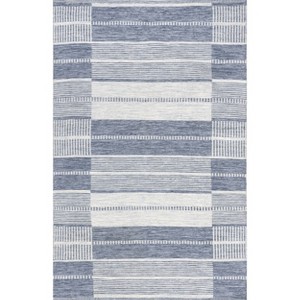Nuloom Rayla Striped Blocks Indoor/Outdoor Patio Area Rug, 5' x 8', Blue - 1 of 4