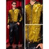 Lars Amadeus Men's Zip Up Party Disco Metallic Shiny Sequin Varsity Jackets - 4 of 4