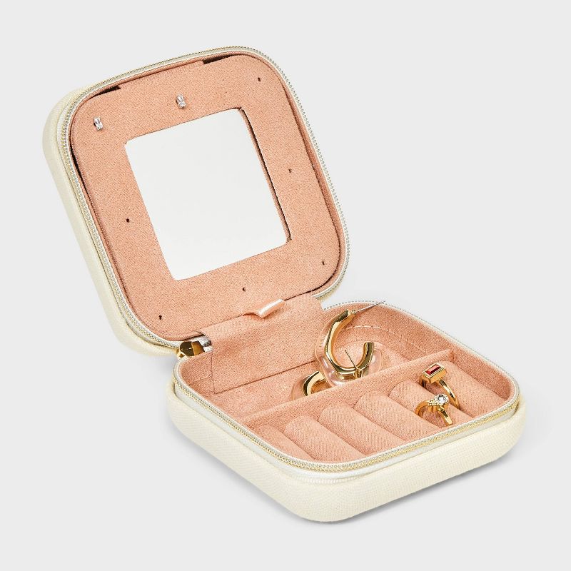 Square Case with Mirror Jewelry Organizer - A New Day™, 3 of 5