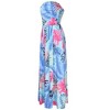 WhizMax Women's Strapless Bohemian Floral Party Maxi Dress High Waist ube Top Boho Beach Dress with Pockets - 4 of 4