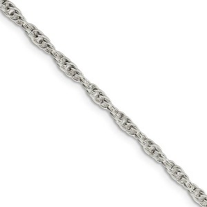 Black Bow Jewelry 2.75mm, Sterling Silver Solid Loose Rope Chain Necklace - 1 of 4