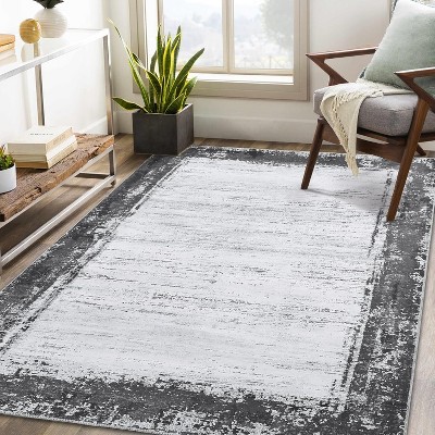Large Modern Area Rug,Washable Non-Slip Low Pile Foldable Carpet for Living Room Bedroom Playroom Home Office,Distressed Contemporary Rug