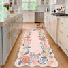 Vintage Floral Scalloped Area Rug Machine Washable Rug Stain Resistant Easy Cleaning Carpet Non Slip Soft Low Pile Folding Floor Cover For Home - 2 of 4